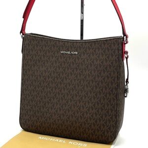 Michael Kors Large Messenger Crossbody Bag Brown/Red